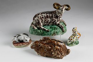 Group of Four English Staffordshire Animals