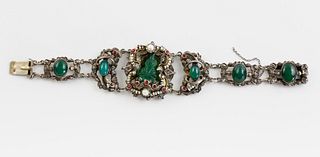Antique Filigree Jadeite Bracelet