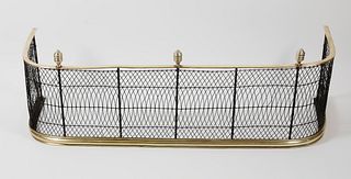 Period Brass and Wire Fireplace Fender, circa 1800