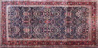 Vintage Hand Woven Wool Sarouk Carpet, circa 1920s