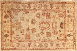 Vintage Hand Woven Turkish Oushak Carpet