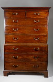 George III English Mahogany Chest on Chest, 18th Century