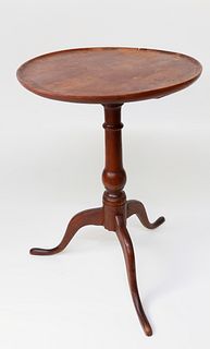 Nantucket Made Cherry Dish Top Candle Stand, late 18th Century