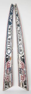 Pair of "Wm S. White" Carved And Painted Trailboards, 19th Century