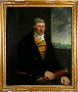 Oil on Canvas Portrait of Sea Captain Thomas Norfleet, 18th Century