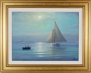 Tim Thompson Oil on Canvas "Light Airs Off Great Point - Nantucket"