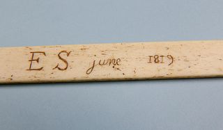 Whaler Made Whalebone Measuring Stick, circa 1819
