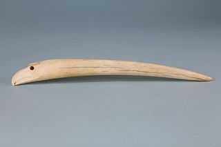 Carved Eagle Head Walrus Tusk, circa 1900