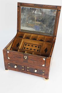 Sailor Made Inlaid Sewing Box, circa 1850
