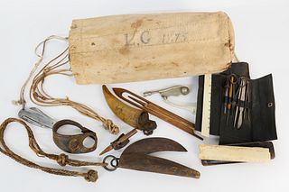 Sailor's Ditty Bag with Accoutrements, circa 1875