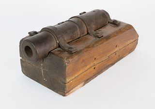 Iron and Wood Ship's Signal or Line-throwing Cannon, 19th Century