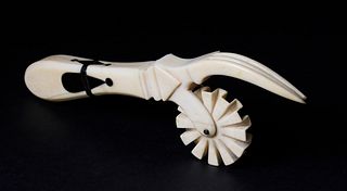Whaleman Made Whale Ivory and Tortoiseshell Pie Crimper, circa 1850