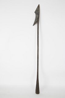 Wrought Iron Toggle Whaling Harpoon Initialed "JDO", 19th Century