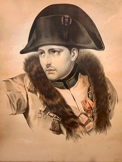 Antique Color Lithograph of Napoleon Bonaparte
