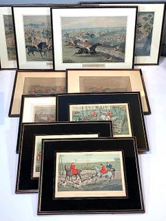 Collection of 10 Hunt Prints, Henry Alken, Charles Hunt, R.G.Reeve