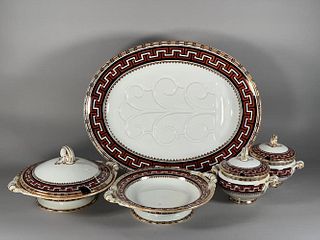 Minton's Greek Key Design Ceramic Serving Pieces