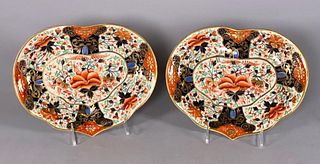 Pair of Derby Imari Heart Shaped Dishes, c.1800-25