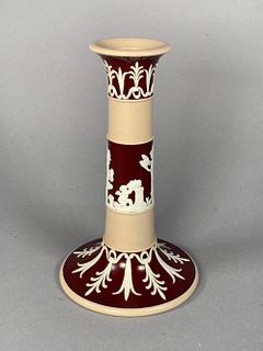 Copeland Tricolor Jasperware Candlestick