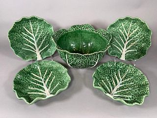 Group of Portuguese Cabbage Ware Ceramics
