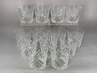 Thirteen Cut Crystal Double Old Fashioned Glasses