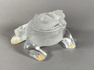 Lalique Molded and Frosted Toad/ Frog, Gregoire.