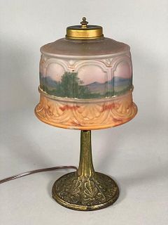 Reverse Painted Boudoir Lamp