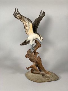 Wendell H.Gilley Carved and Polychromed Osprey Hawk