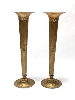 Pair Monumental Trumpet Vases