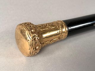 Antique Walking Stick with Gold Tip