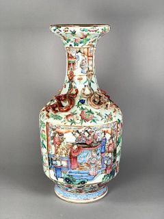Chinese Export Rose Medallion Vase