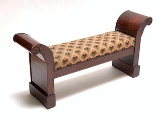 Empire Mahogany Scroll Footrest/Bench