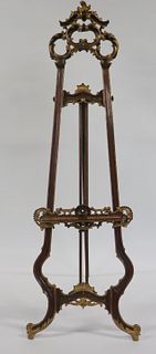 Antique Carved Paint And Gilt Decorated Easel