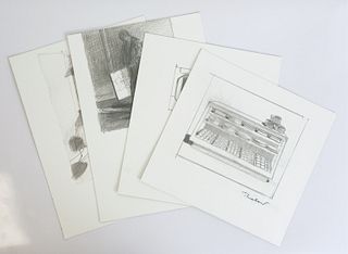 Wayne Thiebaud, Group of 4 Lithographs, Signed
