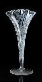 Stevens & Williams 12" Rock Crystal Patent Vase