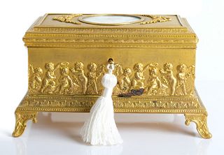 Louis XV Style Gilt Bronze Jewelry Trinket Box