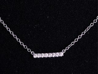 Gabriel & Co 14K Diamond Bar Pendant Necklace