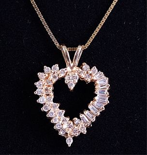 10K/14K Gold & Diamond Heart Pendant