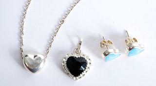 Dyadema 925 Heart Necklace w/Earrings & Pendant