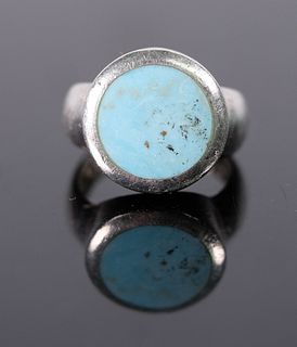 Sterling Silver & Turquoise Ring, Size 9 1/2