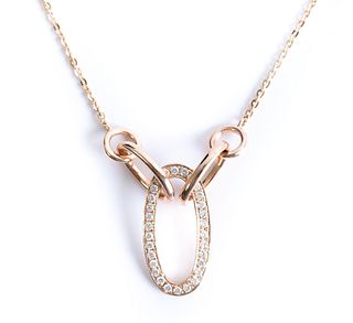14K Rose Gold & Diamond Pendant Necklace