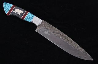 Navajo Dave Yellowhorse Turquoise Bear Knife