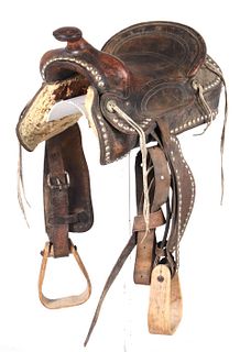 Texas Tanning MFG Co. Brahma Leather Saddle 12"