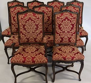 Set Of 8 Louis XV Style Upholstered High