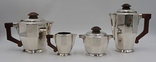 SILVER. Signed 4 Pc. French .950 Silver Tea Set.