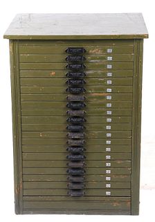Hamilton MFG Co. Green Printers Cabinet