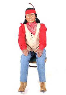 1930's Trading Post Ceramic Cigar Store Indian
