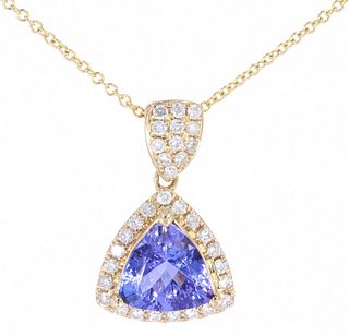 Classic Tanzanite & Diamond 14K Necklace