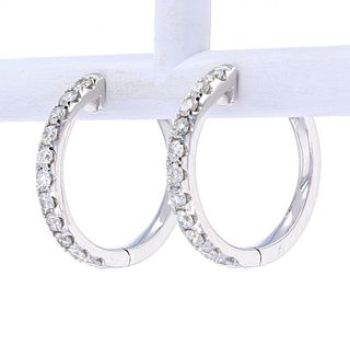 Diamond Hoop Eternity Earrings set in 18K Gold