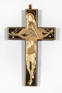 Eliseo Rodriguez, Straw Applique Cristo Crucificado, 2000