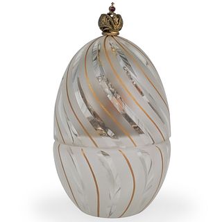 Theo Faberge Coral Crystal Egg